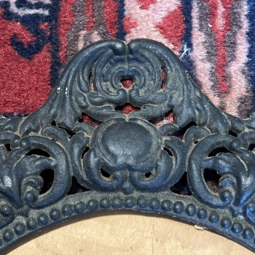 Antique EMIG Cast Iron Frame Dixie Pattern Heavy Ornate Victorian Oval Black